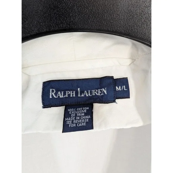 SINGLE STITCH🌿Ralph Lauren Robe Unisex M/L Belted Cotton Piping Bath LoungeLogo - Picture 4 of 13